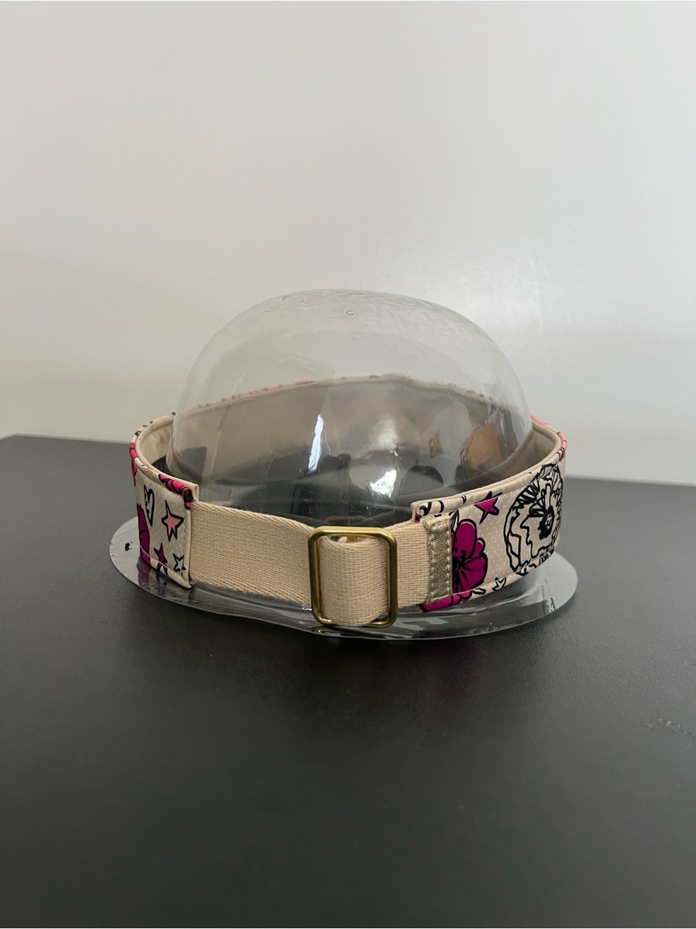 Coach Pink Floral Doodle Visor on Cream - Picture 3 of 7